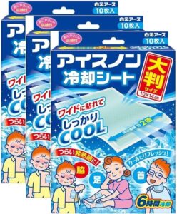 アイスノン 冷却シート 大判サイズ 10枚 3個セット 冷感 ひんやり 冷たい 全身用 暑さ対策 発熱 熱冷まし 睡眠